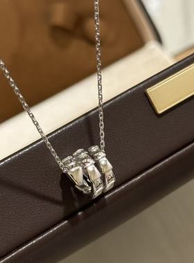 设计师S925纯银 光面蛇项链轻奢经典百搭简约个性男女同款无钻