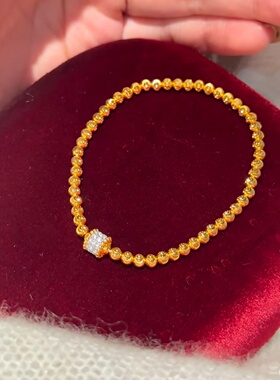 轻奢纯银S925意大利进口弹力绳蹦迪月亮珠手链精致闪耀小众设计