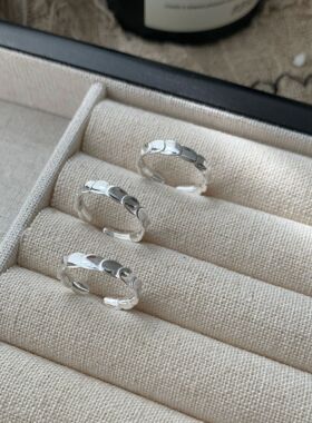 轻奢S925纯银鳞片戒指女韩国简约ins小众设计高级感复古冷淡时髦