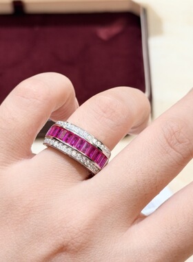 锆石高级S925戒指经典满圈镶银