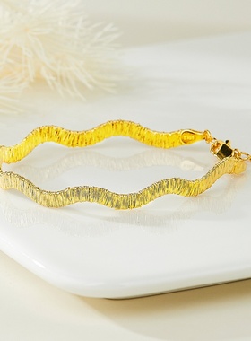 意大利拉丝工艺S925银波浪拉丝INS风手链时尚百搭