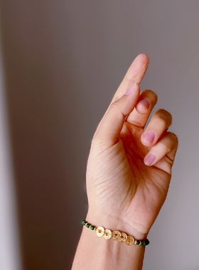 天然缅甸翡翠五帝钱手链s925纯银爆款五帝钱手链珠宝饰品