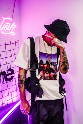 美式宽松重磅纯棉小领口短袖