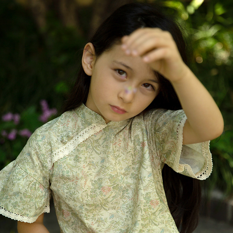 雅童小铺新中式裙子儿童连衣裙2025新款春夏季女小童碎花国风旗袍