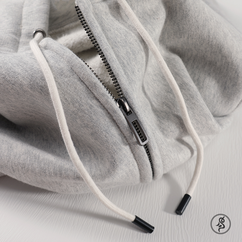 重磅纯棉匹戏美式拉链开衫