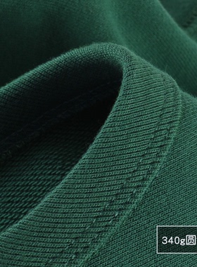 匹戏340g纯棉重磅圆领无帽卫衣雾霾蓝纯色外套男长袖青年春秋款