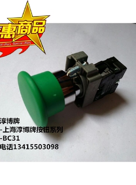 22MM上海淳博牌按钮开关 蘑菇头自复位 按钮常开XB2-BC32BE101