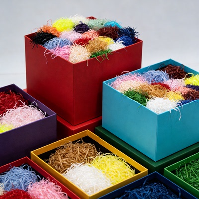 礼盒里面的填充物100g拉菲草喜糖盒填充物碎纸丝生日七夕圣诞礼盒