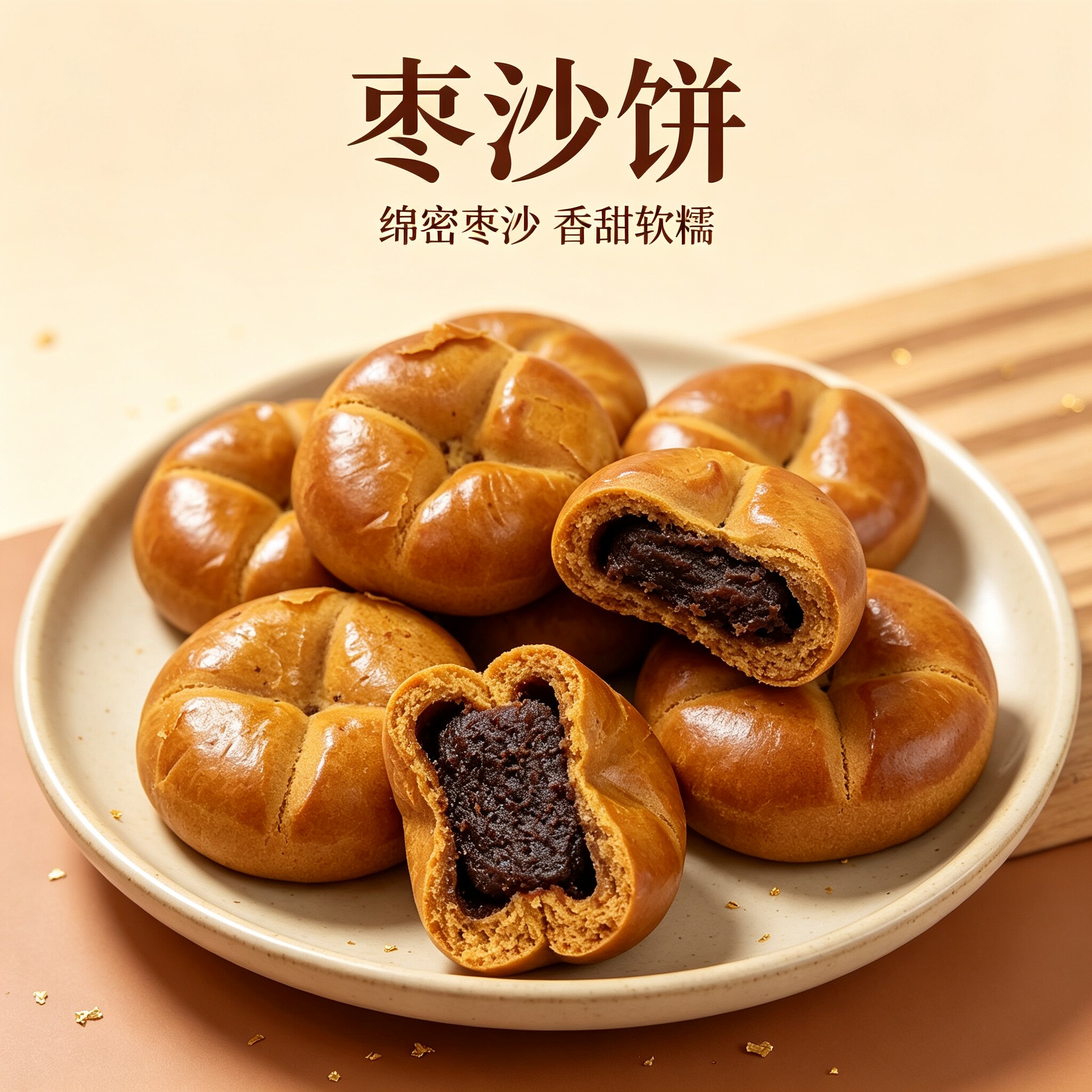 天津特产枣沙饼传统中式糕点茶点美食小吃散装称重500克