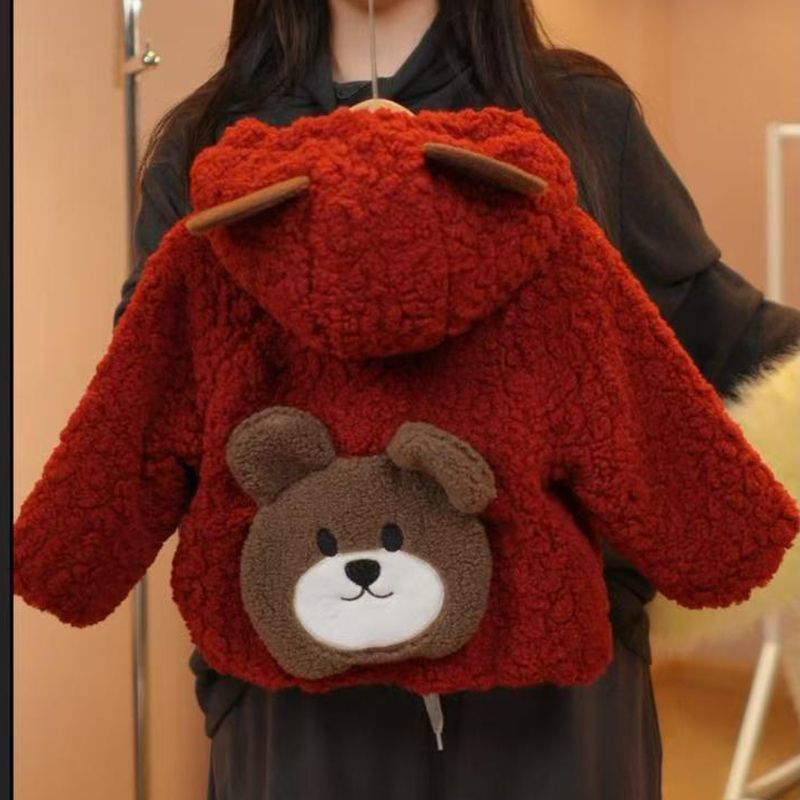 儿童毛毛衣冬装新款男童女宝宝加绒加厚卡通仿皮草亲子姐妹装外套