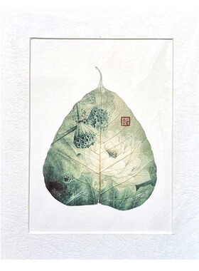 天然真菩提叶脉画收藏禅意高档高雅动物植物戏曲脸谱礼品伴手礼