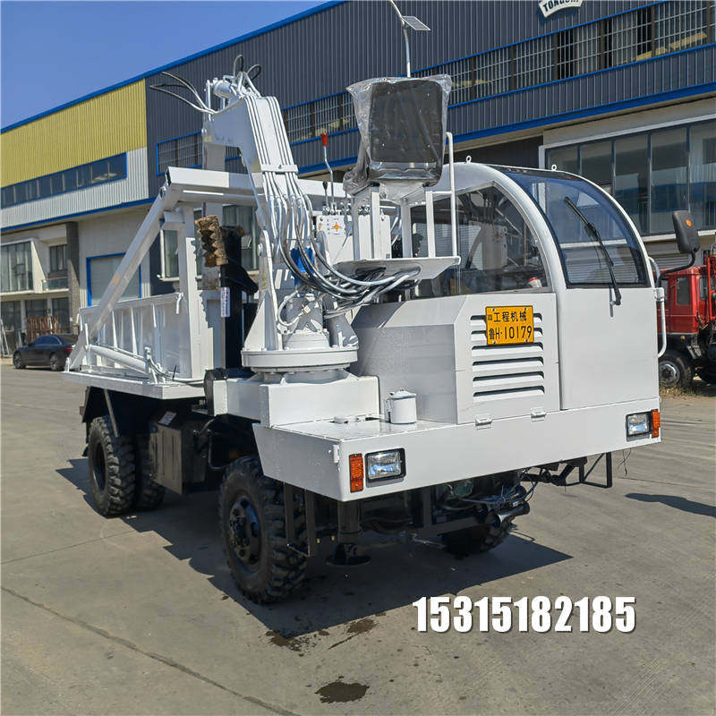 白色龙门吊下葬车农村白事专用车四不像厂家自制挖运一体车吊棺车