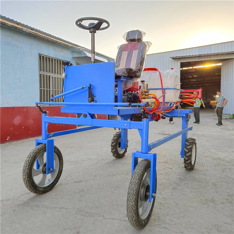 小型自走式四轮打药机水旱两用喷杆喷药机座驾式农作物打药设备
