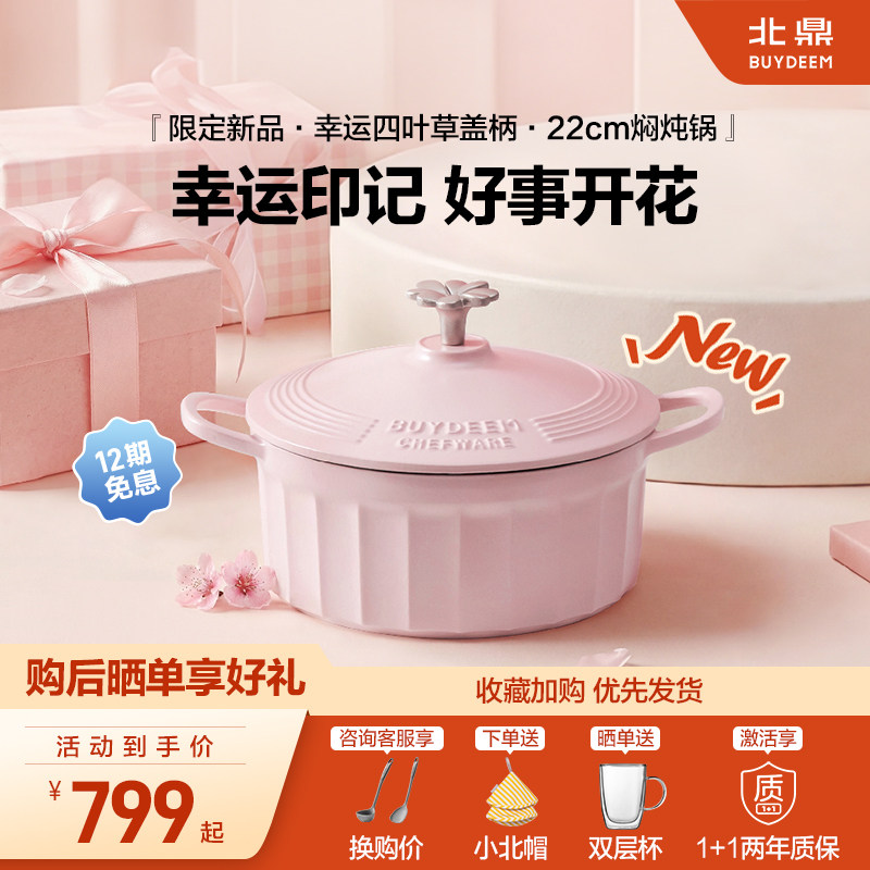北鼎22cm珐琅锅铸铁煲汤焖炖