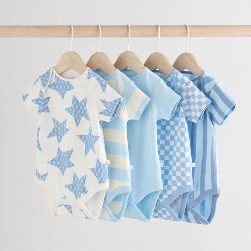 NEXT正品25年春夏季男宝宝A类纯棉新生儿短袖婴儿哈衣包屁衣0-2岁