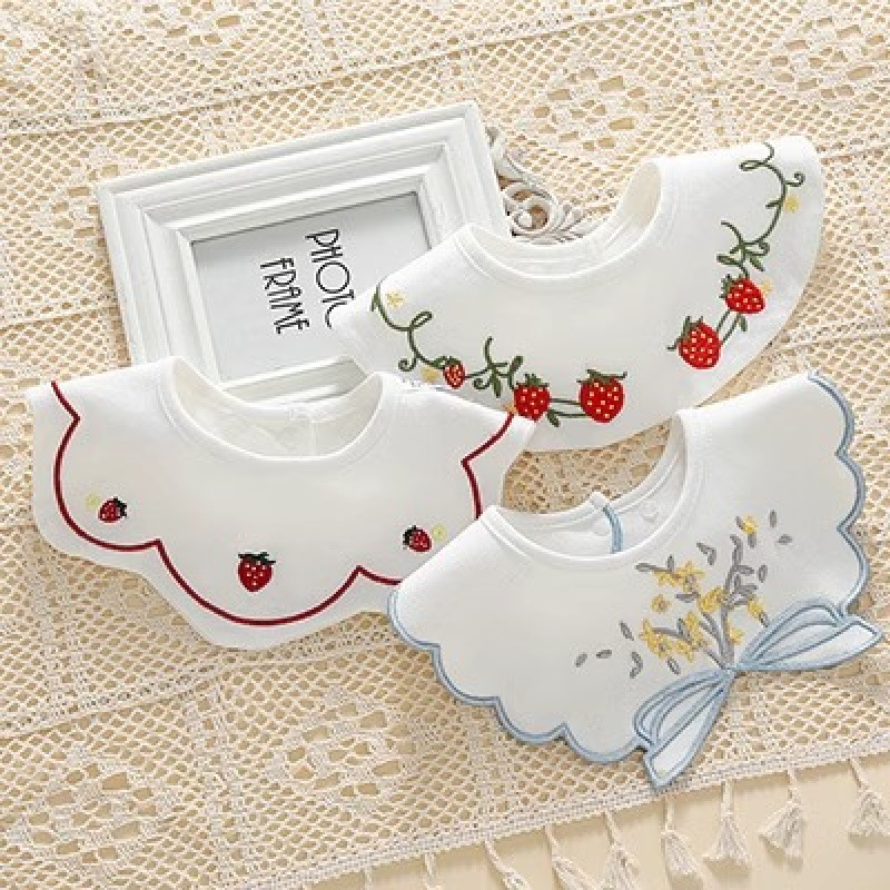 初生婴儿0-2岁口水巾宝宝围嘴a类纯棉吸水360度旋转防吐奶口水兜