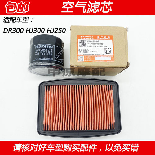 适配豪爵DR300HJ300摩托车滤芯