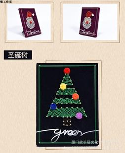 圣诞主题绕线画纱线画string art手工材料包摆台圣诞树老人麋鹿