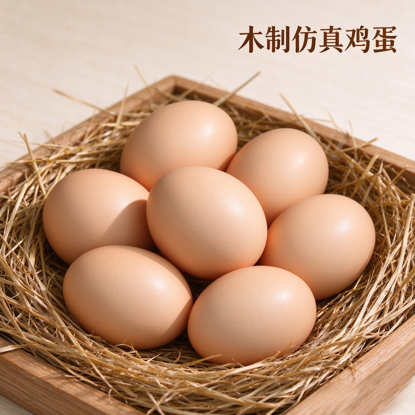 实木仿真鸡蛋儿童过家家彩绘玩具
