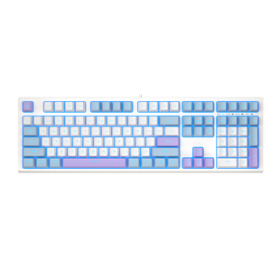 森松尼机械键盘 有线键盘 电竞游戏键盘 108键单光蓝光红轴