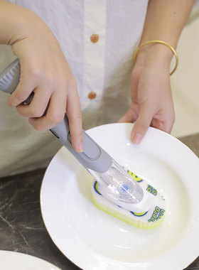 scrubdaddy美国长柄锅刷厨房清洁洗碗海绵擦不沾油去污家用皂液刷