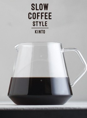 日本KINTO手冲咖啡分享壶滴滤壶耐热玻璃水壶简约底壶刻度 分享杯