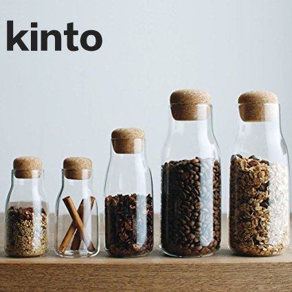 日本kinto软木塞玻璃密封罐咖啡豆密封瓶玻璃瓶水瓶储物瓶 调料瓶