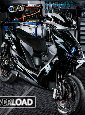 OVERLOAD/ZAKU渣古劲战四代目闪电黑白拉花原厂烤漆贴花直上车壳