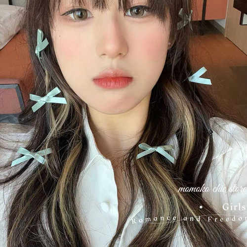 边夹丝带曼波风薄荷绿发卡