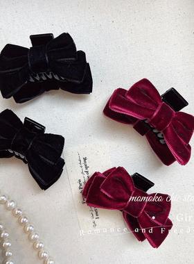 无中生耳~精灵耳丝绒蝴蝶结发夹两侧公主头抓夹卡子2025新款碎发