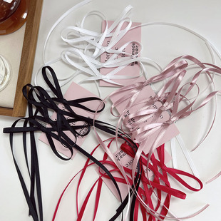 ins风博主法式细蝴蝶结长丝带发饰点缀头饰发夹边夹侧边小夹子