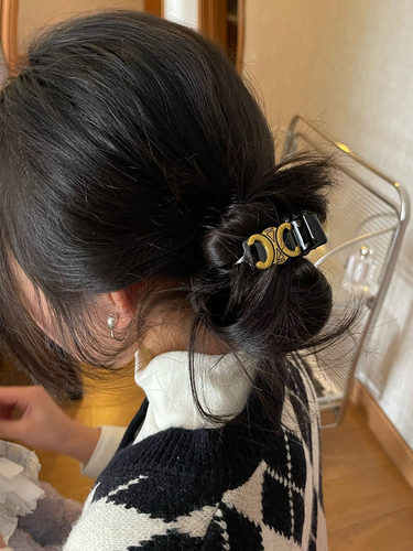 马尾高抓夹法式中古丸子头发饰