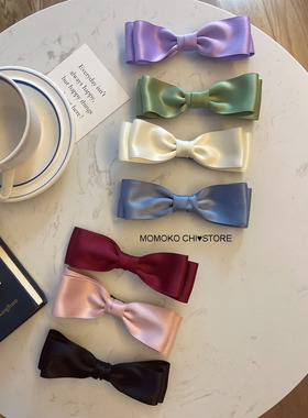 韩系高级缎面夏日多巴胺蝴蝶结发饰 半扎发发夹女2025新款后脑勺