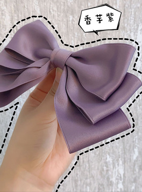 温柔奶油色~日系丝带头饰韩国进口蝴蝶结发夹顶夹发卡女 韩版发饰