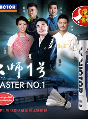 VICTOR威克多大师级羽毛球胜利比赛训练专业耐打球12只大师6号