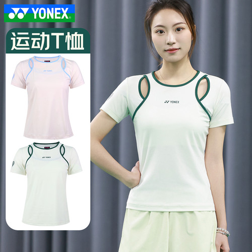 YONEX尤尼克斯羽毛球服yy女生网球运动训练比赛短袖T恤16907CR