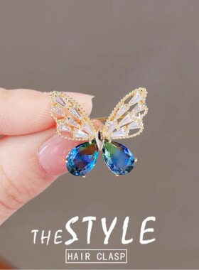 2024brooch 高级感蓝色蝴蝶胸针高档女小众西服胸花气质衣服配饰