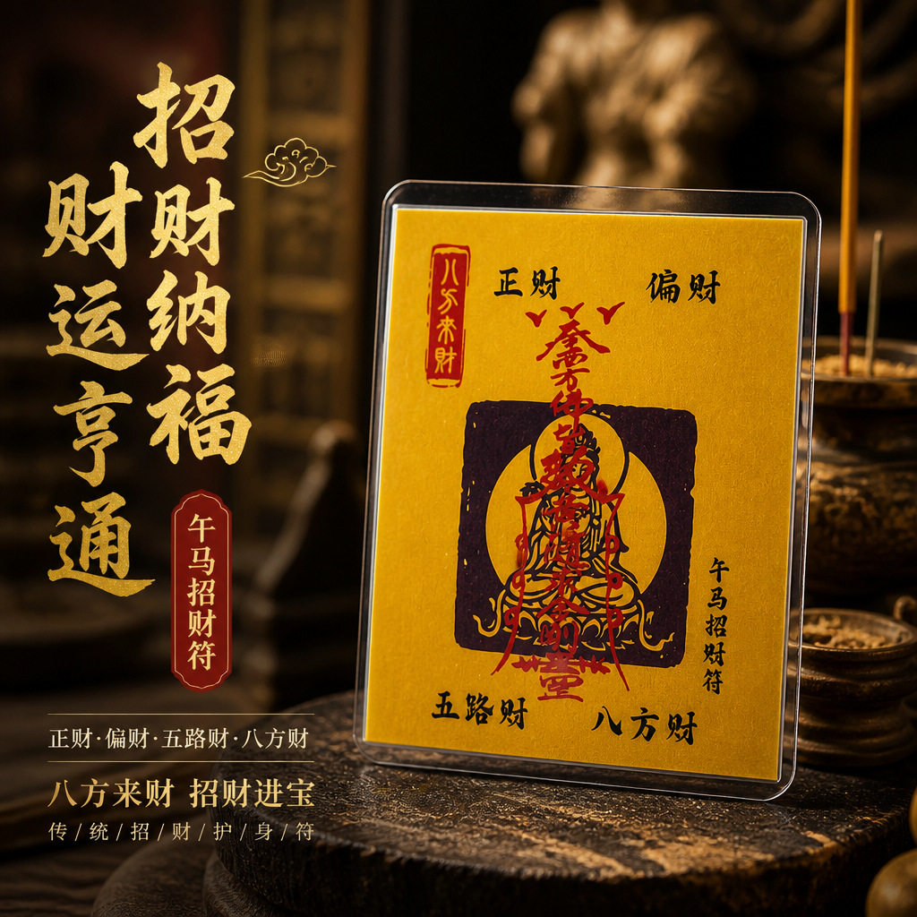 十二生肖八大守护招财符贴纸手机贴五路财神进宝护身卡文创装饰