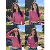 长袖 MULVAN 上衣 设计感小众修身 短款 双拉链针织开衫 女秋冬新款