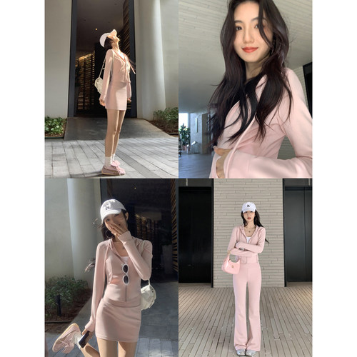 运动连帽卫衣外套女套装