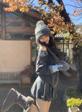 MULVAN 【现货7.5折】Mel艺术生 羊毛混纺花苞半身裙女毛呢蓬蓬裙