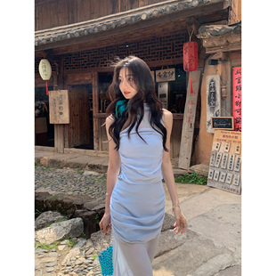 抹胸露背雪纺上衣女鱼尾半身裙套装 都市初恋 现货7.5折 MULVAN