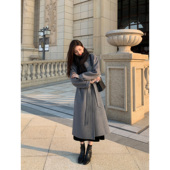 MULVAN 大衣 气质显瘦中长款 现货7折 黑色双面呢外套女冬新款