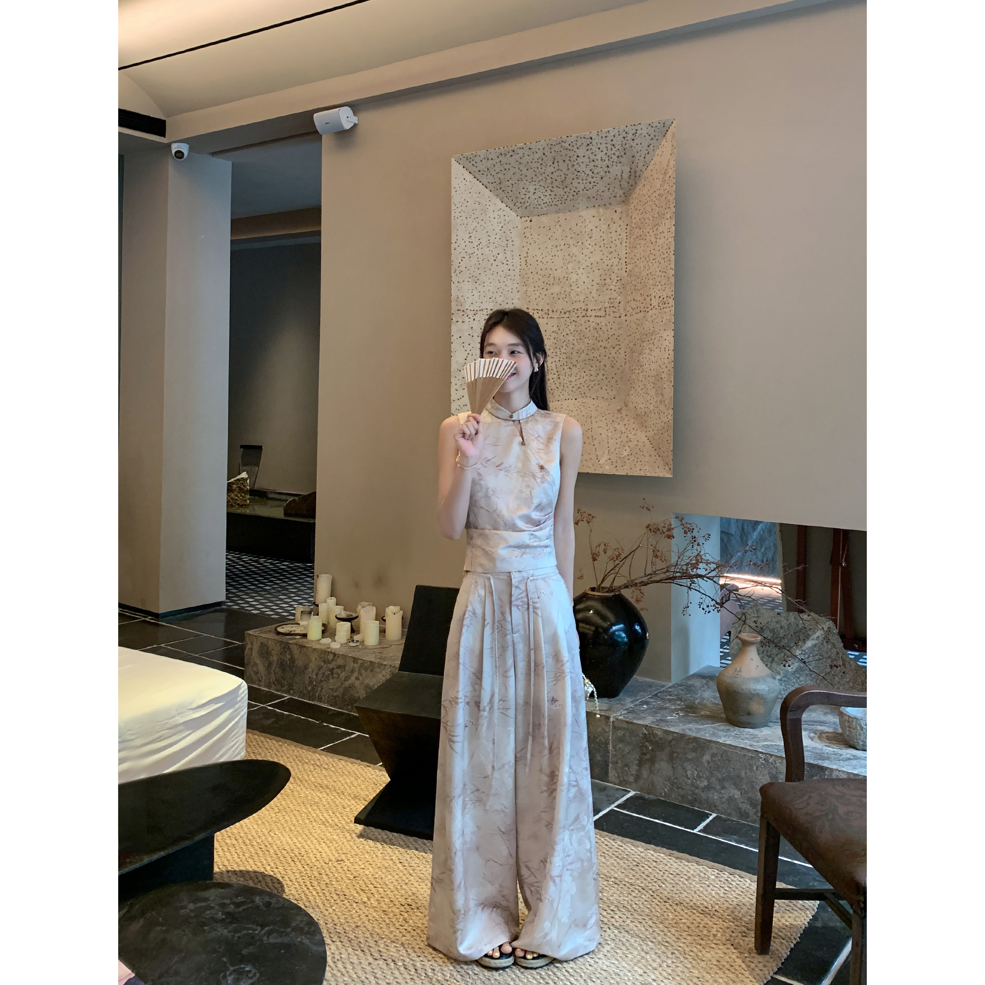 MULVAN 新中式提花无袖修身背心女夏高级感小众复古国风上衣