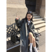 MULVAN 宽松夹棉羊毛大衣 毛呢外套女冬季 现货6折 高级感中长款