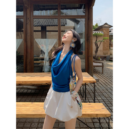 MULVAN 夏日滤镜/可爱迷人高腰a字花苞短裤夏季百搭遮肉仿半身裙