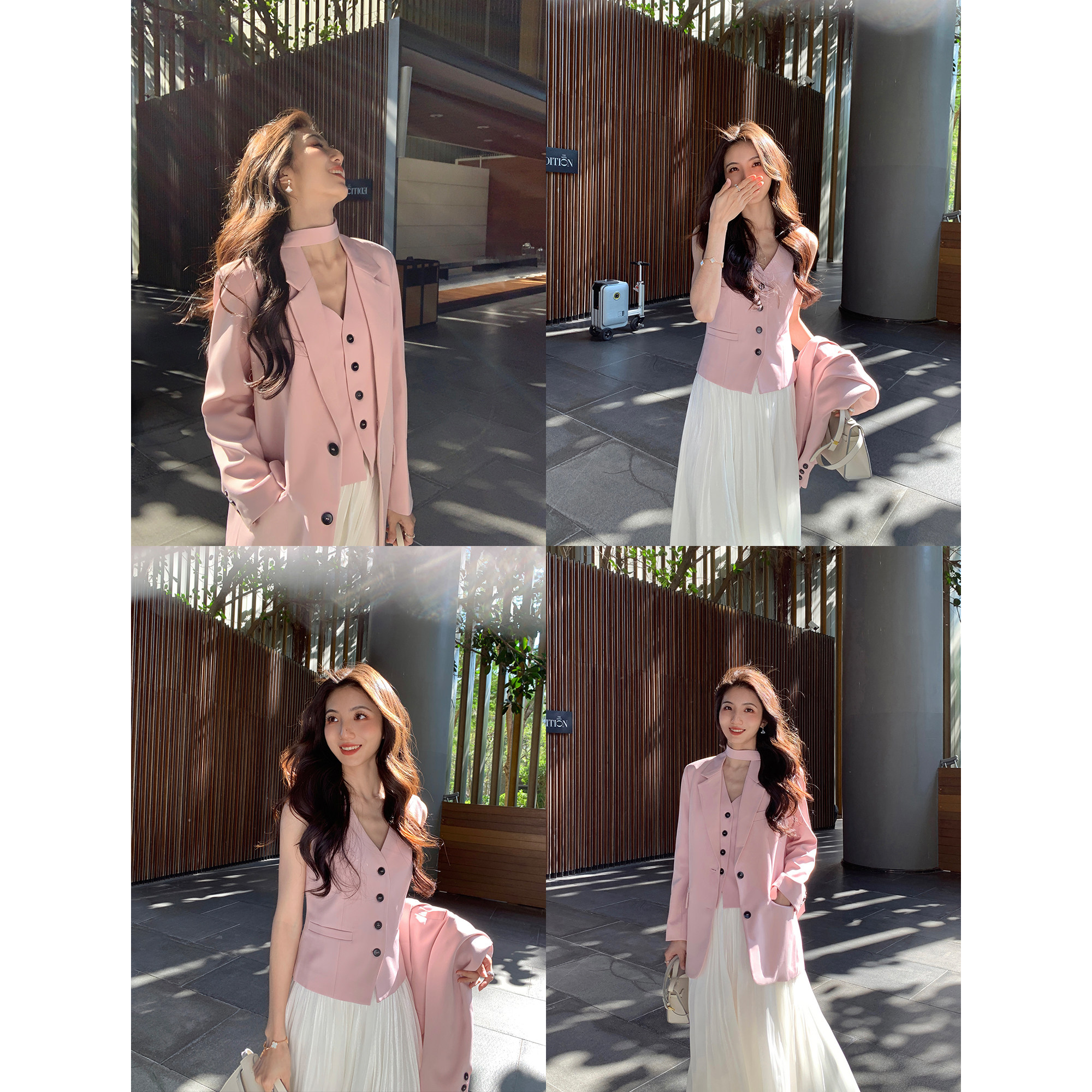 【MULVAN 新品8.5折】经典格调|高级感飘带西装外套女V领马甲套装,女装/女士精品,西装,淘宝优惠券,粉丝福利购,淘宝优惠卷