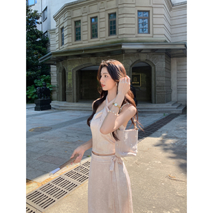 现货7折 一片式 浮梦流沙 挂脖背心两件套 半身裙 新中式 MULVAN