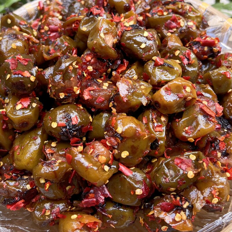 手打青酸枣原味/辣味256克瓶装即食开胃紫苏酸枣粒湖南浏阳特产