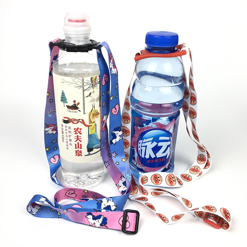 抖音芝麻街矿泉水饮料瓶背带硅胶便携水瓶挂绳斜挎带子可跨脉动
